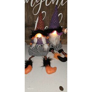 Gerson International Plush Halloween Gnome Shelf Sitters,  Set of 2-NEW W/TAGS!